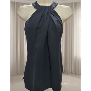 ELIZA J Women's Halter top Sz 2 / S / Small - Black keyhole sleeveless blouse